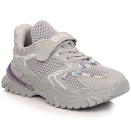 Scarpe sportive da bambina grigie con plateau NEWS grigio
