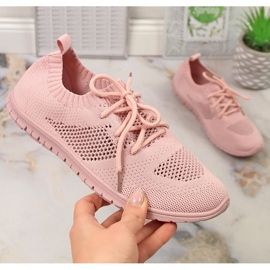 News Scarpe sportive da donna traforate rosa cipria NOVITÀ