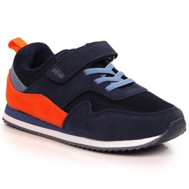 Scarpe sportive per bambini con velcro blu navy Befado granata