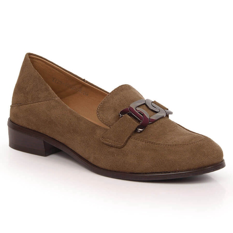 Scarpe basse da donna in camoscio marrone Vinceza 10828
