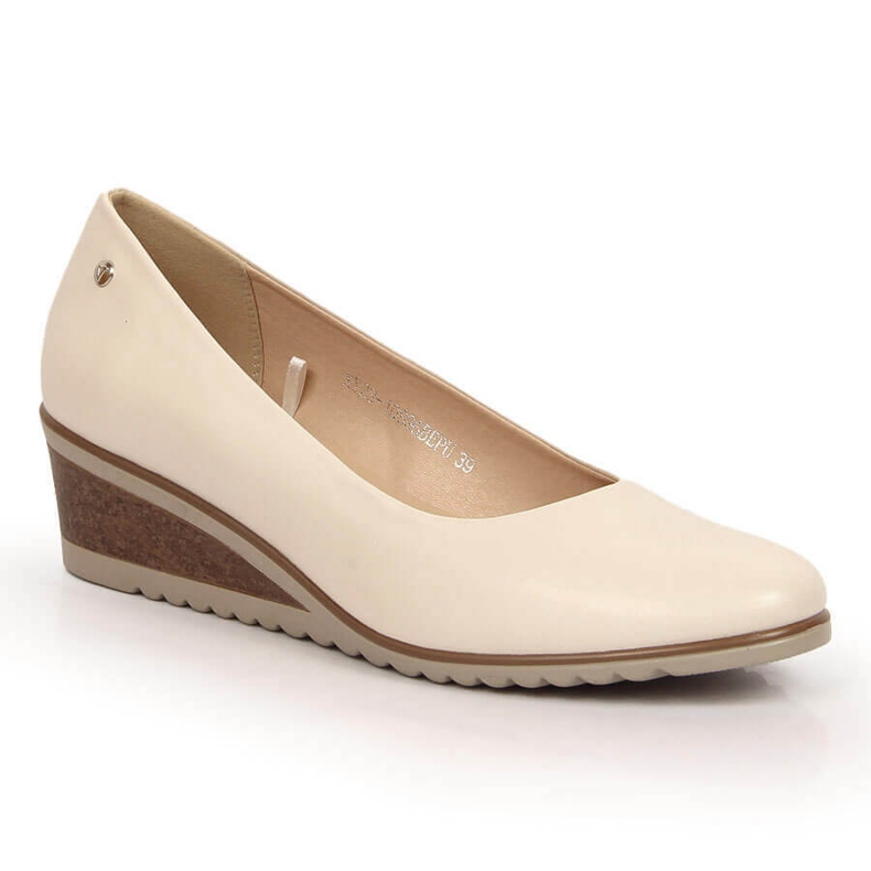 Décolleté con zeppa beige da donna Vinceza 10896