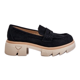 PM1 Mocassini da donna Scarpe con tacco piatto Nero Fletcher