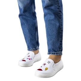 Sneaker Anais in tessuto bianco con toppe bianca