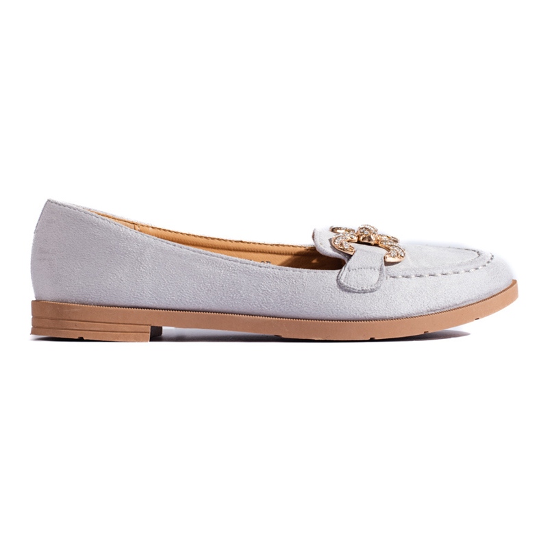 SHELOVET Mocassini da donna in camoscio grigio Shelovvet