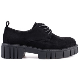 Scarpe stringate da donna in camoscio Shelovet nero