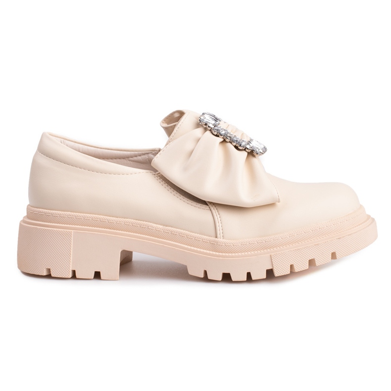 Brogue da donna beige con fiocco di Shelovet