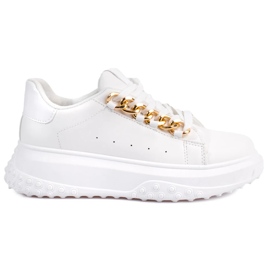 Sneakers bianche da donna con catena Shelovet bianca