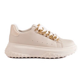 Sneakers beige da donna con catena Shelovet