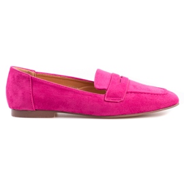 Mocassini da donna in camoscio fucsia Shelovet rosa