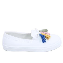 BM Salma Sneakers primaverili bianche con nappine bianco