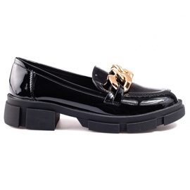 Goodin Scarpe Shelovet nere da donna con catena d'oro nero