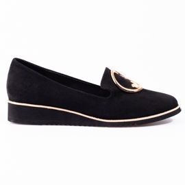 BM Mocassini da donna Shelovet in camoscio nero
