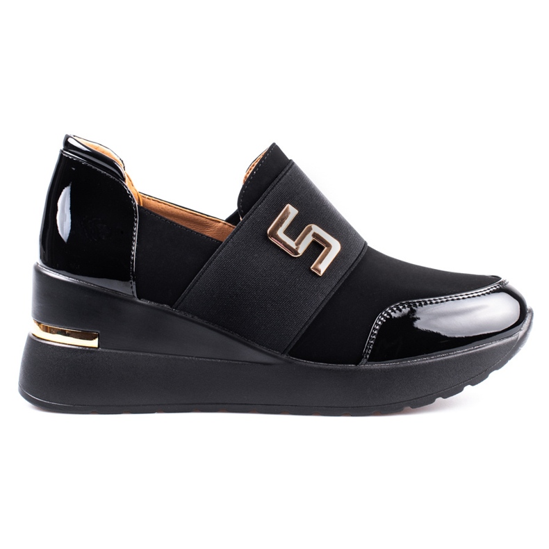 Sneakers da donna nere con zeppa Shelovet nero