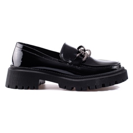 Mocassini neri da donna con plateau Shelovet nero