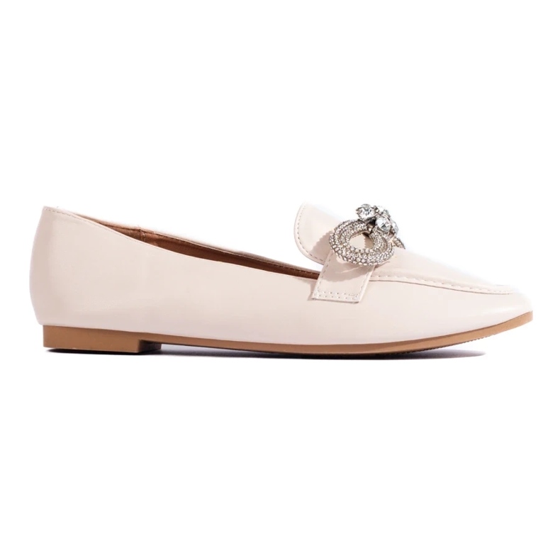 Mocassini eleganti da donna con decorazione beige