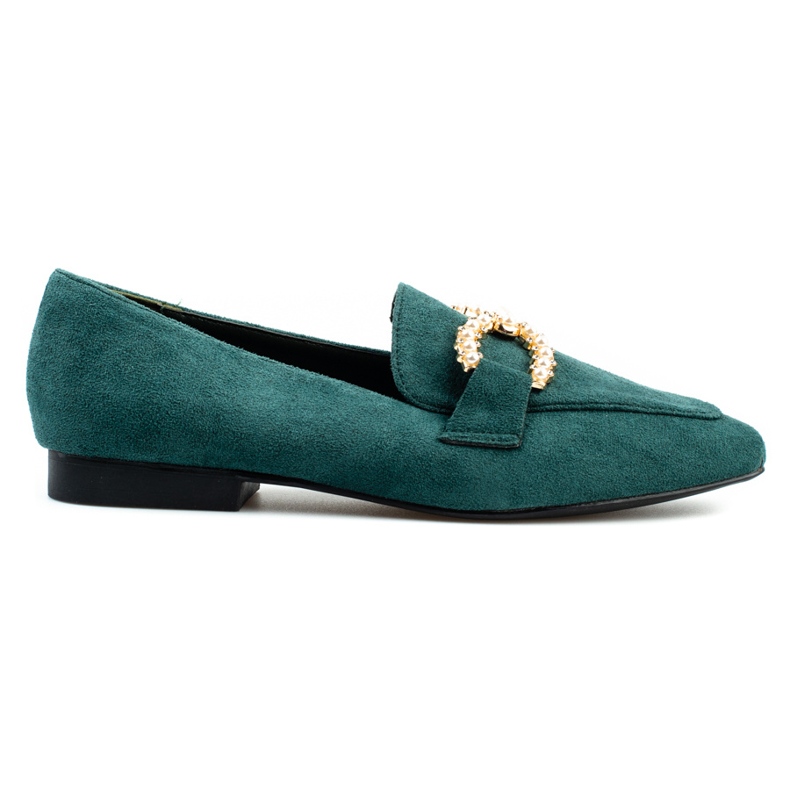 Mocassini donna Shelovet verdi con decoro verde