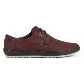 Kampol Scarpe casual da uomo in pelle 24KAM bordeaux rosso