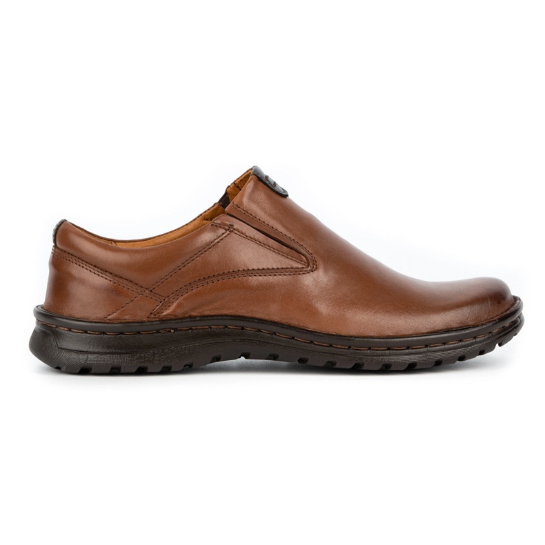 Kampol Slip-on da uomo in pelle 12KAM marrone chiaro