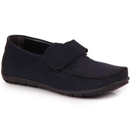 Mocassini da bambino con velcro blu navy Kornecki 6804