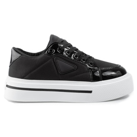 Scarpe sportive da donna nere con plateau Shelovet nero