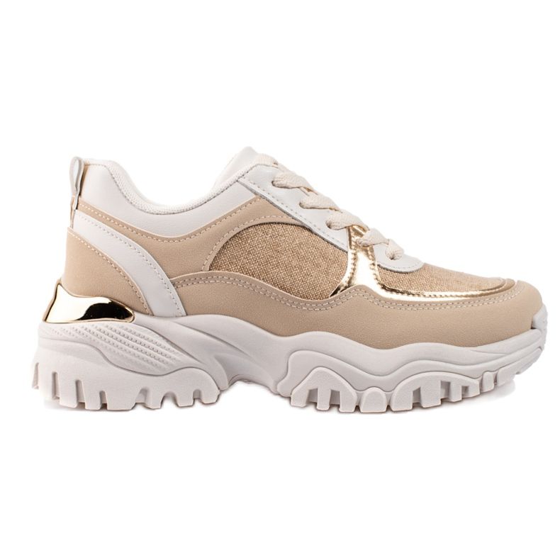 Sneakers beige da donna sulla piattaforma Shelovet