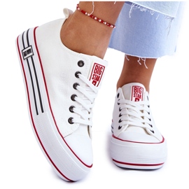 Sneakers da donna in tessuto con plateau Big Star LL274180 Bianche bianco