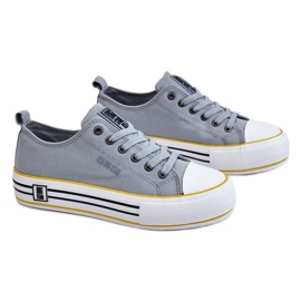 Sneakers da donna in tessuto con plateau Big Star LL274183 Azzurro blu