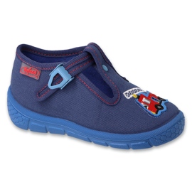 Pantofole per bambini Befado blu navy 540P001 rosso auto