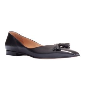 Marco Shoes Sottili ballerine con frange nero