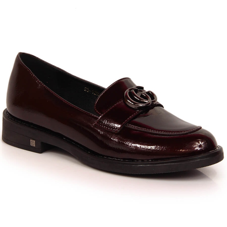Mocassini da donna in vernice bordeaux Potocki SZ12020 rosso