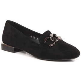 Scarpe da donna in camoscio con catena Sergio Leone MK739 nero