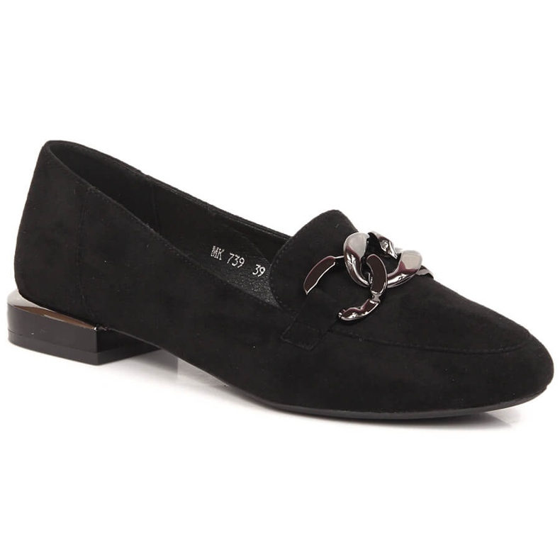 Scarpe da donna in camoscio con catena Sergio Leone MK739 nero