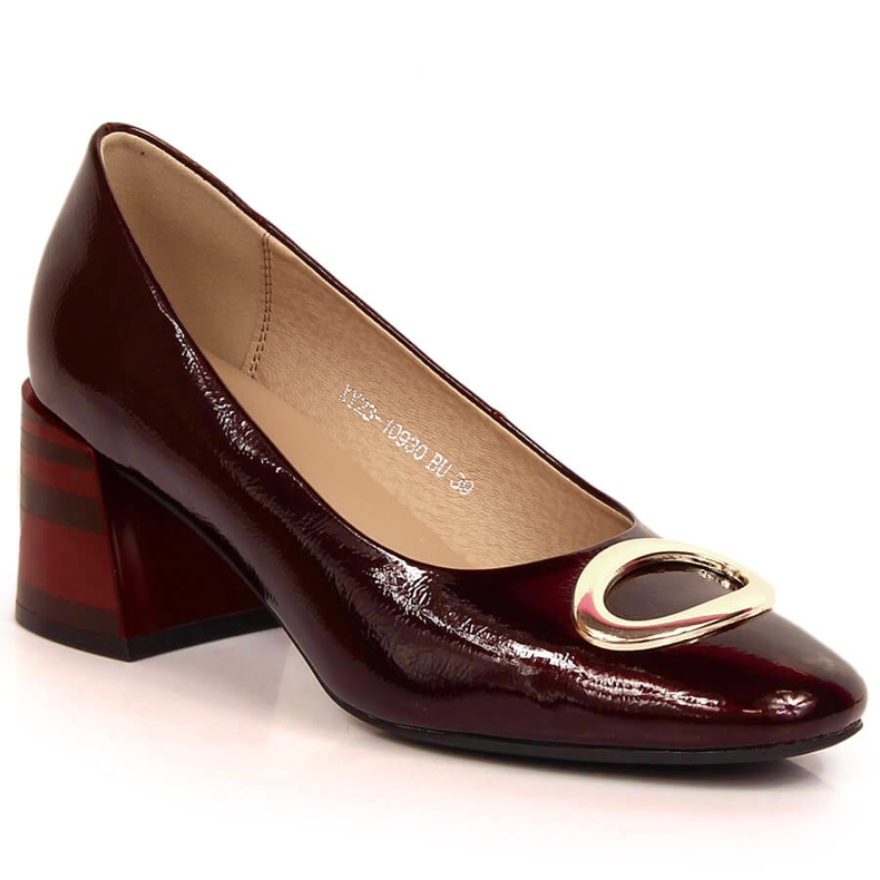 Décolleté Vinceza 10930 in vernice con tacco rosso