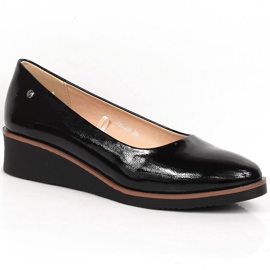 Scarpe con zeppa laccate nere da donna Vinceza 10865 nero