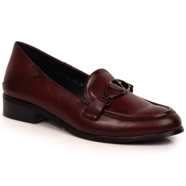 Scarpe bordeaux da donna con tacco piatto Vinceza 10904 rosso