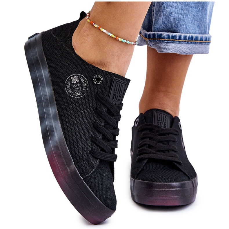 Sneakers da donna con plateau colorato Big Star LL274239 nere nero