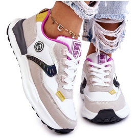 Sneakers Sportive da Donna Big Star KK274099 Bianche e Beige bianco