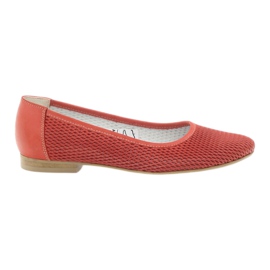 Angello Griglia rossa in pelle femminile ballerina rosso