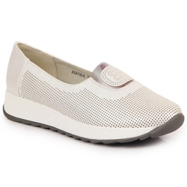 Slip-on argento Jezzi con fascia elastica sul plateau d'argento
