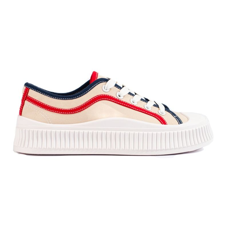 Sneakers bassa platform da donna Shelovet beige