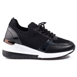Sneakers da donna con tomaia flessibile nero