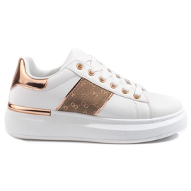 Shelovet scarpe sportive bianche con plateau bianco