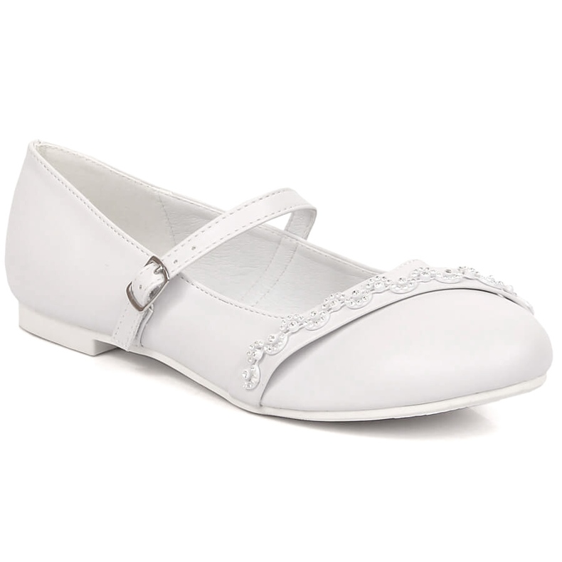 Ballerine American Club 45/23 bianche con zirconi bianca