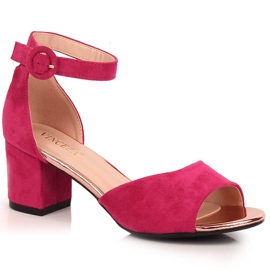 Sandali da donna in camoscio fucsia Vinceza 20100 rosa