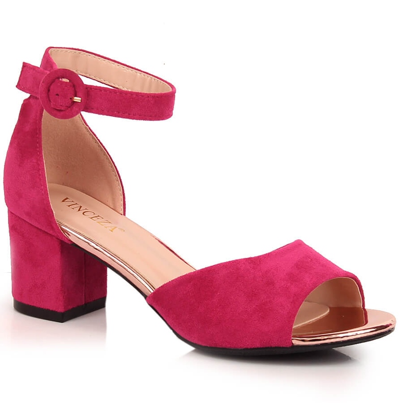 Sandali da donna in camoscio fucsia Vinceza 20100 rosa