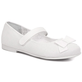 Ballerine Comunione bambina bianche lucide con velcro Kornecki 6802 bianco