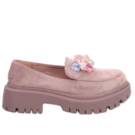 PA1 Stefani Mocassini con plateau color kaki beige