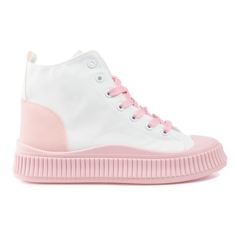 Shelovet sneakers da donna alte bianche e rosa bianca