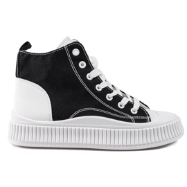 Shelovet sneakers da donna alte bianche e nere bianca nero