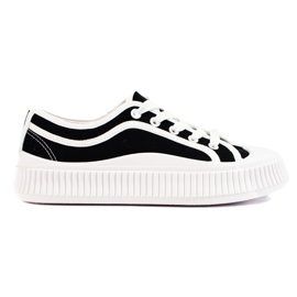 Sneakers nere da donna con plateau basso Shelovet nero